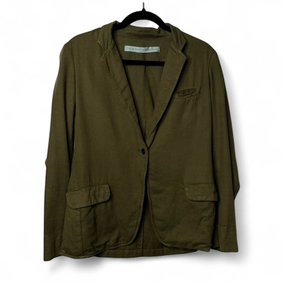 Raquel Allegra Cotton Blazer Jacket Green - Picture 1 of 5